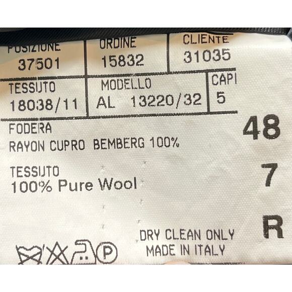 10-21 CANALI Men's Single-Breasted Blazer 100% Pure Wool Grey Size 48R - Picture 6 of 9